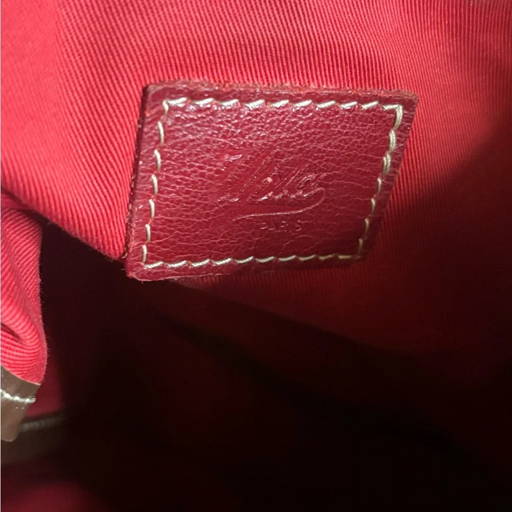 Upla Paris Red Leather Shoulder Bag - Picture 5 of 7